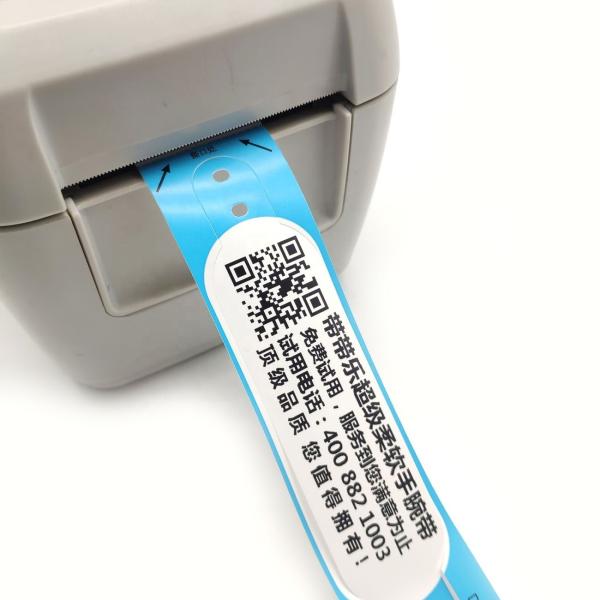 205*25mm Disposable Waterproof Qr Code Custom Printing Paper Event Thermal Wristband