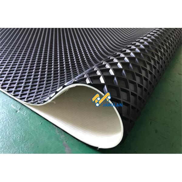 Black Color Big Square Pattern PVC Conveyor Belt Checker Top For Wood Sanding Machine