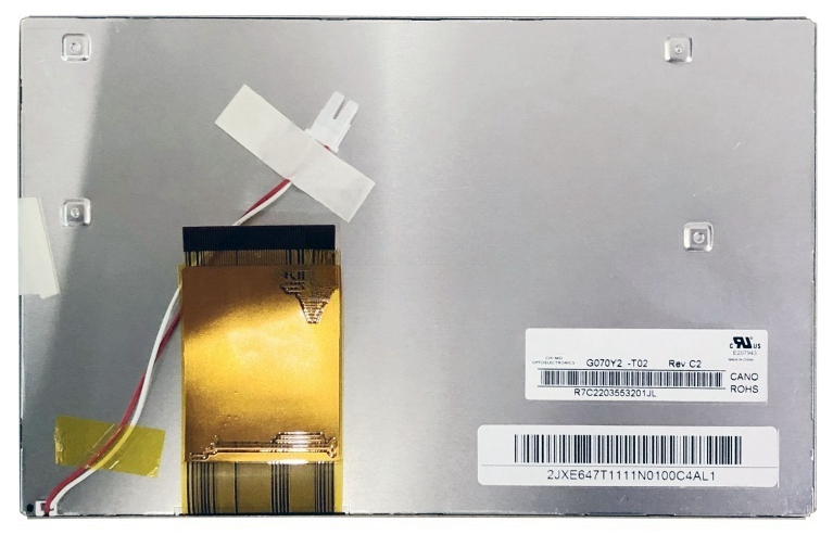 G070Y2-T02 Rev.C3 7-Inch G070Y2-T02 TFT LCD Panel with 60-Pin TTL Interface 800*480 Resolution ODM Supply