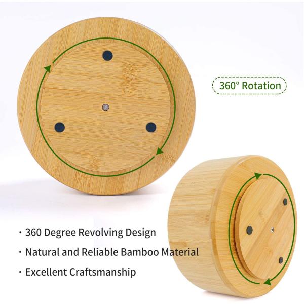 Customized Logo Acceptable Bamboo Rotating Desk Organizer for Desktop Storage Caddy