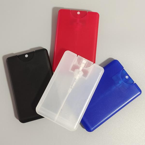 Custom Logo Empty Plastic Transparent 20ml Pocket Credit Card Flat Alcohol Travel Spray Perfume Bottle