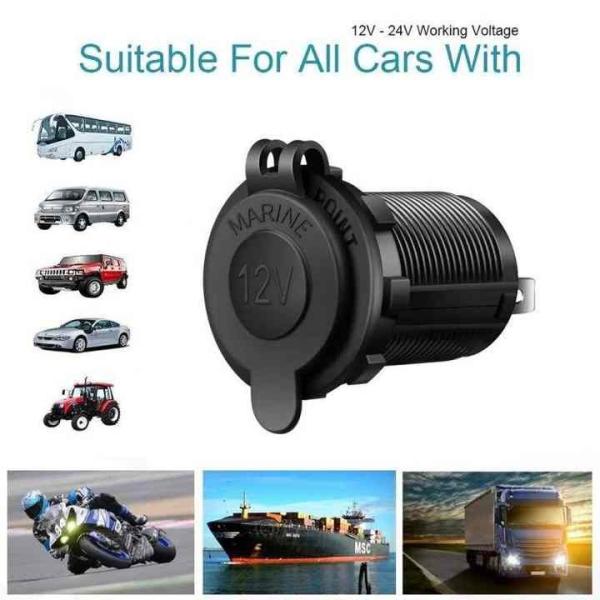 12V/120W 24V/240W Waterproof Car Cigarette Lighter Socket With LED Light