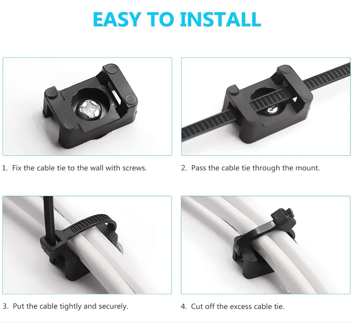 UV Resistant Cable Ties Mounts Eco Friendly Heat Resisting Lightweight