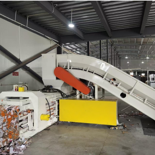 Paper Horizontal Waste Baler With 60 Tons Pressure PLC Control And Automatic Wire Feeding
