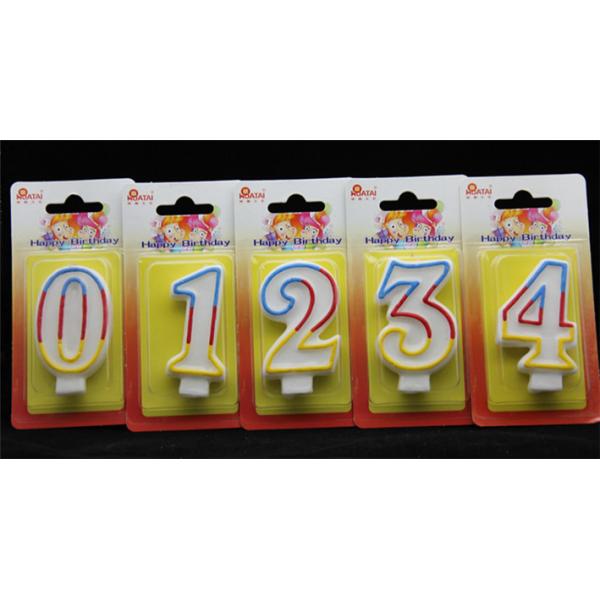 Number 0 To 9 Rainbow Birthday Candles , Anniversary Cake Candles Eco Friendly