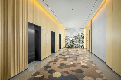 Lacquer Finishes Flat Seam Wood Veneer Wall Panels 18mm Thickenss