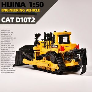 HUINA  D10T2 1/50 Scale Alloy Bulldozer Model with Metal Tracks Collectible