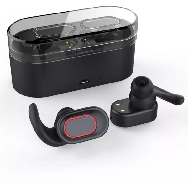 2019  mini ture wireless earbuds,Bluetooth 5.0 stereo earphones with detachable earfins,earphones with LED light