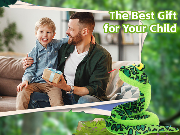 MorisMos Giant Snake Stuffed Animal Stuffed Green Snake Plush Toy Kids Teens Snake Pillow Adults - Birthday Gifts