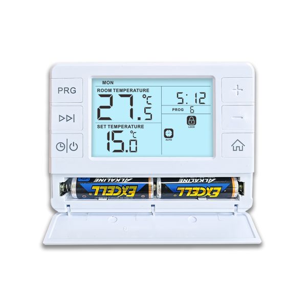 7 Day Programming Boiler Room Thermostat Offering Display Temperature Range 0 To 40°C and Adjustable Temperature Range 5 To 35°C for Heating Management