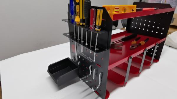 Wall Mounted Utility Battery Storage Organizer for Garage Drill Power Tool Workshop Shed