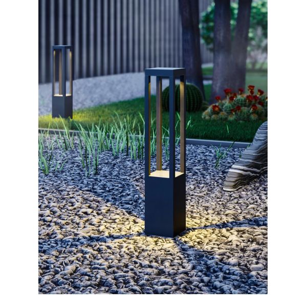 Outdoor Electric IP65 LED Lawn Lamp Waterproof Aluminum Modern Square Garden Landscape Lighting 3000K Warm White 50000 Hours
