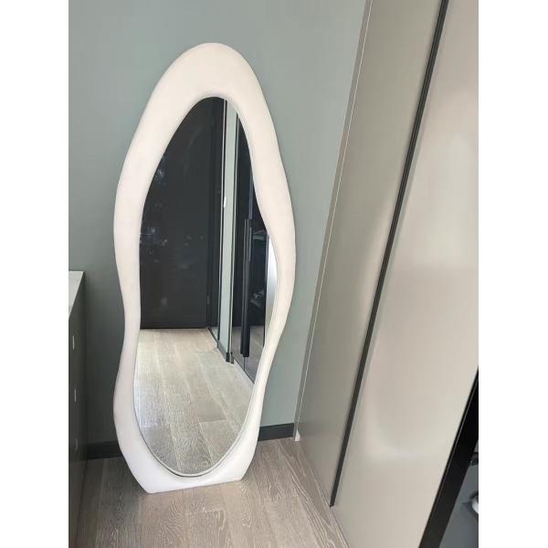 Floor Standing Large Arch Lighted Full Body Length Mirror with LED Lights in Silver