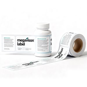 Custom Waterproof Self-Adhesive Packaging Label Roll Private Logo White PET