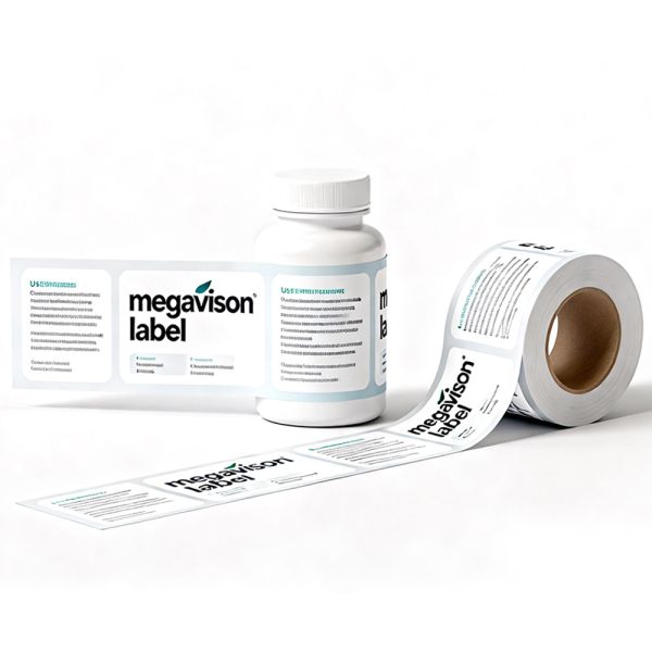 Research Laboratory Vials Fast Production Low MOQ Peptide Vial Stickers OEM Holographic PET Brushed Silver Vinyl