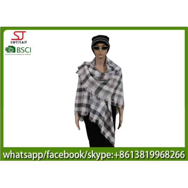 239g140*140cm100%Acrylic woven plaid poncho Hot sale high quality factory keep warm jacquard fashion scarf