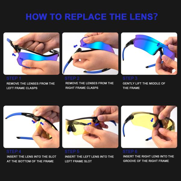 Baseball Fishing Golf Polarized Sport Sunglasses With 5 Interchangeable Lenses Myopia Frame