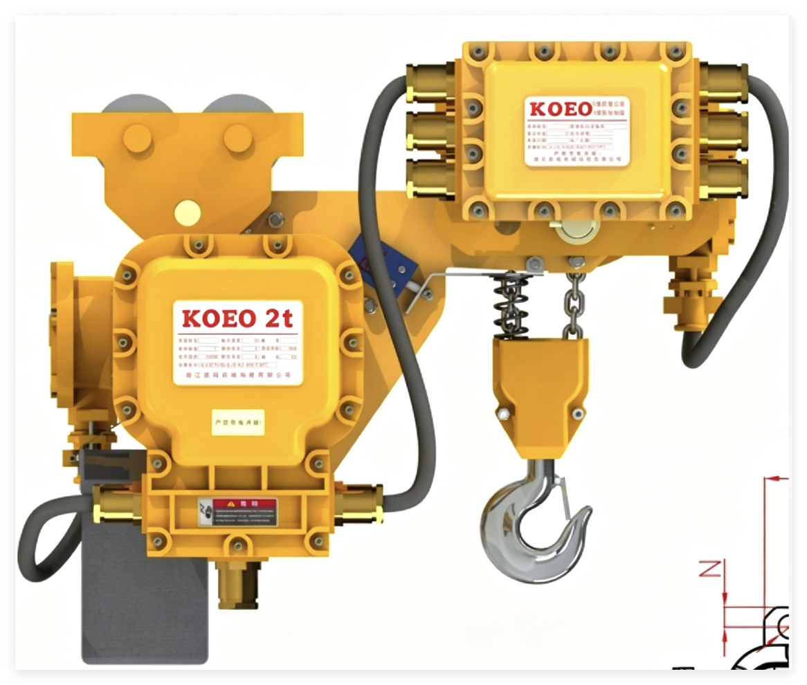 6m Lift Height 2T Hoist G80 Chain Explosion Proof Hoists Dual Speed