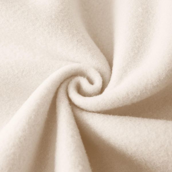 Long Sleeved Fleece Hoodie Women Casual 170cm White Round Neck Sweatshirt