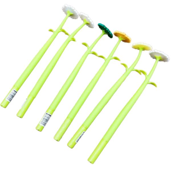 Fluent Writting Pen, 12 Pcs 0.5 Mm Black Ink Flower Shape Rolling Ball Cute Gel Ink Pen For Student And School Office Supplies (Flower)