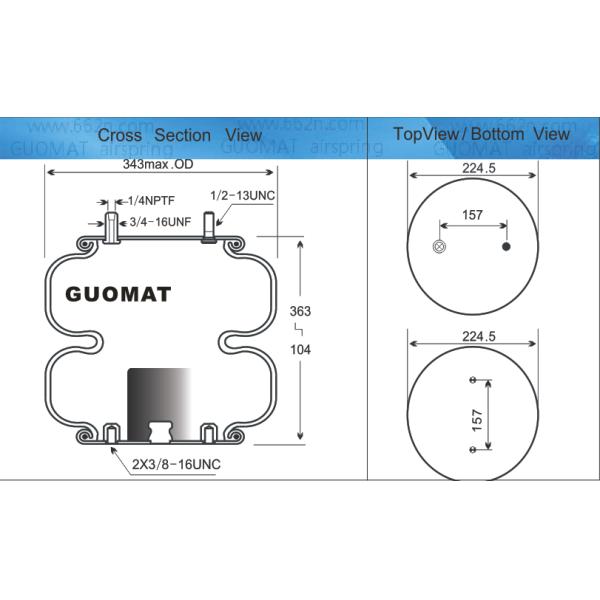 W01-358-7545 Rubber Convoluted Air Spring Double Bellow Firestone Suspension