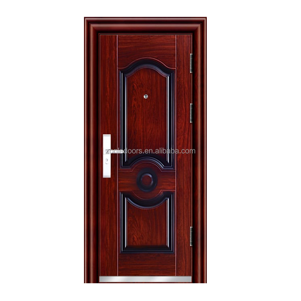 Turkish Style Armored Steel Metal Door Single Design Anti-theft Exterior Front Entrance Security Doors for House With Smart Lock