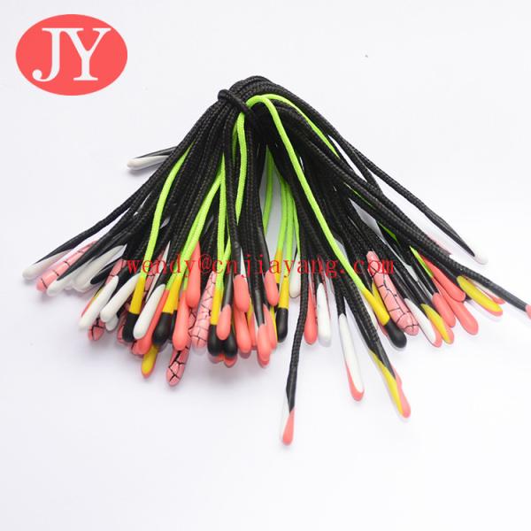 white color wholesale custom logo polyester cord with metal aglets yeezy