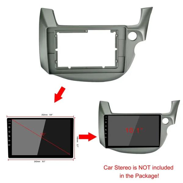 10 Inch Car Audio Face Plate Fascia Frame For Honda FIT/JAZZ 2008-2013 Big Screen Radio Stereo Panel Dash Mount Refitting Kit With Wire Cable