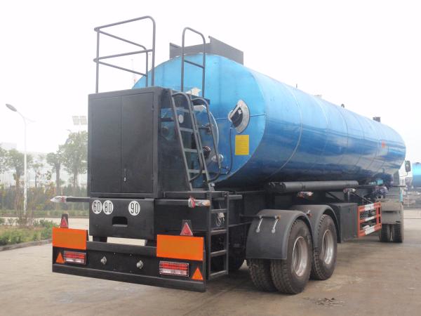 Blue Solid Hot Asphalt Trailer French Style Energy Saving Direct Heating