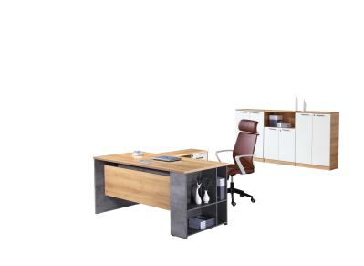 Modern L Shape Office Manager Desk / Melamine Surface Home Office Furniture