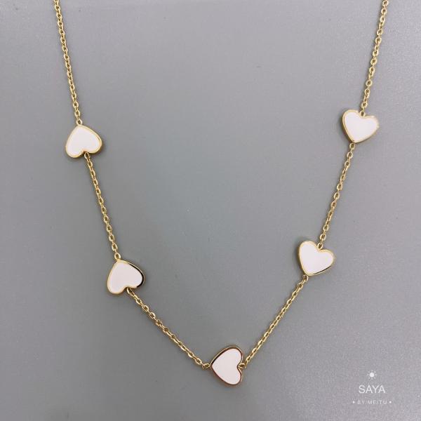 14 Karat Gold Tone Stainless Steel Jewelry Love Heart Pendant Necklace