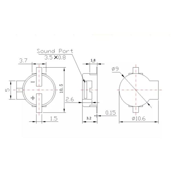 9*2.5mm SMD Surface Mount 3V 2700Hz Magnetic Electronic Alarm Buzzer