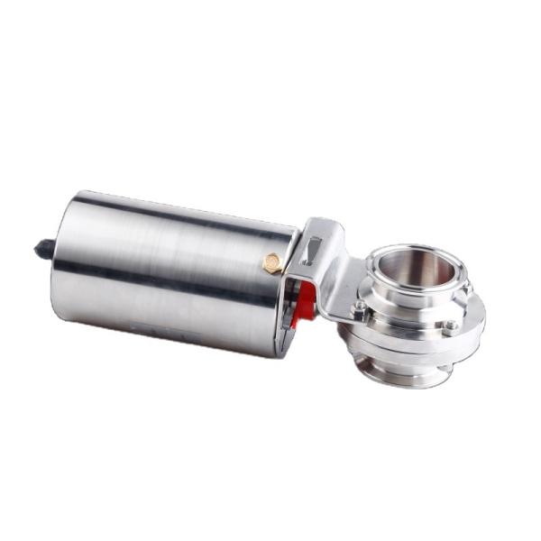 Food Grade Sanitary Pneumatic Butterfly Valve with 304 316L Stainless Steel and Clamp