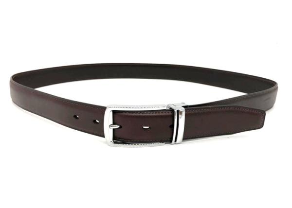 3.5cm Width Zinc Alloy Buckle Mens Brown Leather Dress Belt  Standard Size
