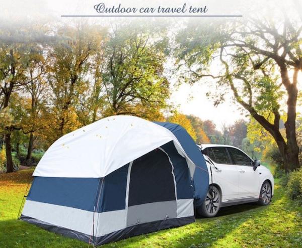 250*250*200CM PU2000MM Coated Polyester 210D 2 Doors SUV Camping Tent With Fiberglass Poles And Mesh Windows