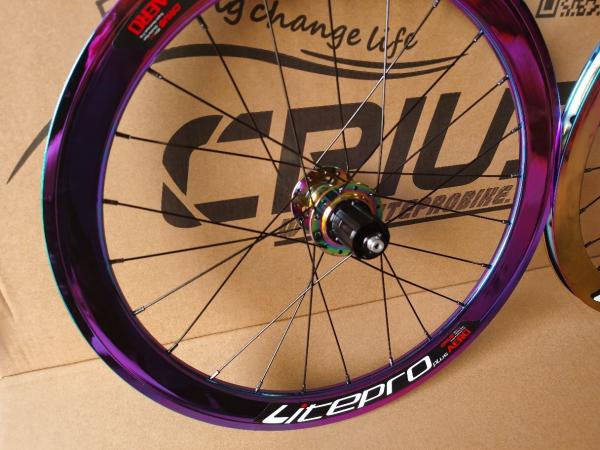 Road Bicycles 20 Inch Aluminum Alloy Wheelset 8/9/10/11 Speed 4 Bearing Double Wall Rainbow Color