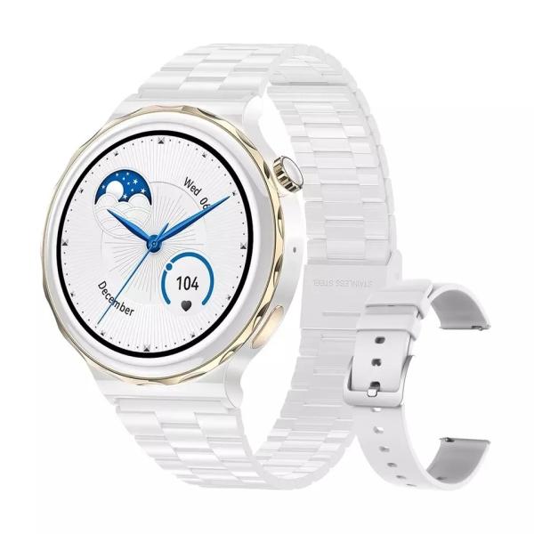HK43 Smartwatch Double Straps Wireless Charging Bt Calling Custom Dial Female Physiological Cycle Women Smart Watch