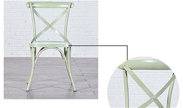 Cross Back Modern Metal Dining Chairs For Restaurant / Coffee Bar