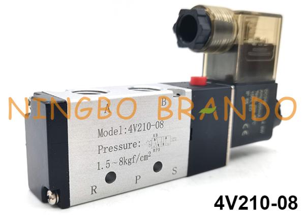 type simple manière pneumatique DC24V AC220V d'Airtac de la bobine 4V210-08 de la vanne électromagnétique 5/2