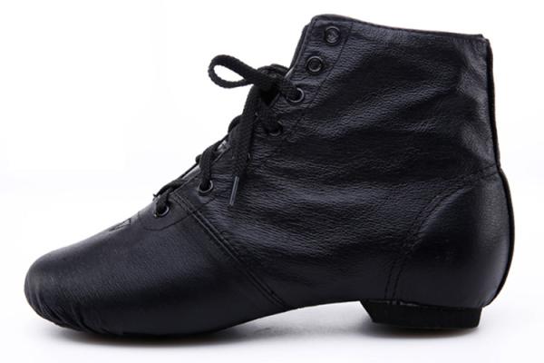 Adult and child pig leather black jazz dance boots