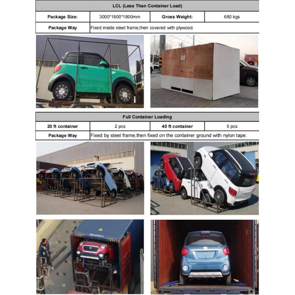 4 Wheels electric car 3 kw low speed electric mini car 2 doors 4 seats with 60V battery