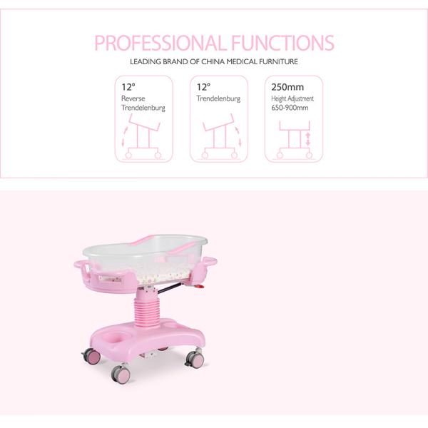 Hydraulic Multifunction Adjustable Newborn Medical Bed ICU Children Pediatric Bed ABS Plastic Baby Hospital Crib
