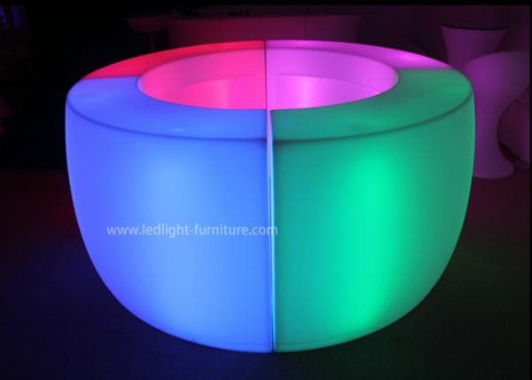 4 Piece Section Small LED Round Bar Counter Portable With RGB LED Module