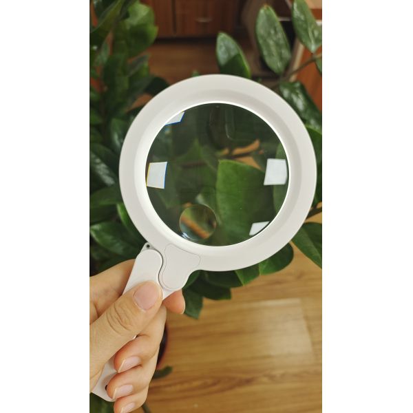 Multi-functional Handheld Three-fold LED Acrylic Lens 17 White LED Scale for Reading