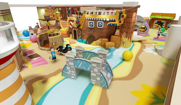 Plateau de jeux intérieur avec structure douce
