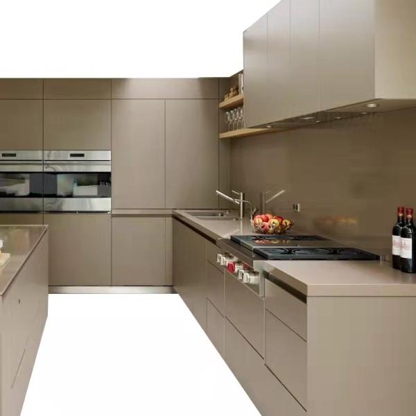 Hdf High Gloss Modern Modular Cabinets With Island