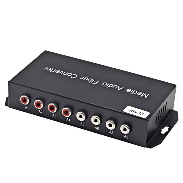 Bidirectional Fiber Optic Extender 4 Channel RCA Audio Over Fiber Converter