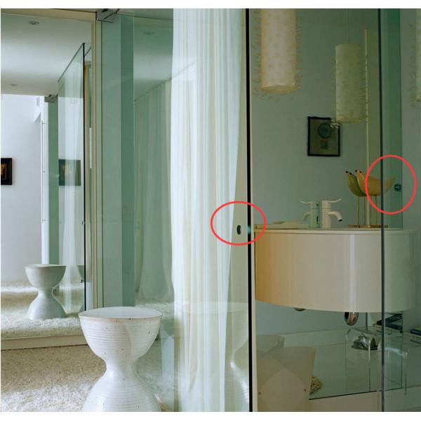 SS304 Chrome Glass Door Handle Knob Bathroom Sliding Door Kit for Sturdy Construction