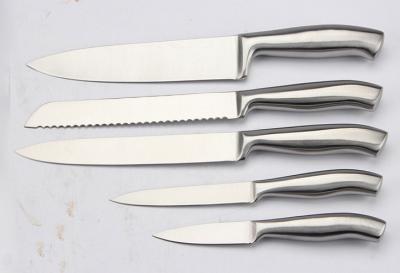 Professional Kitchen Stainless Steel Chef Knife Set S/S18/0 heavy hollow handle