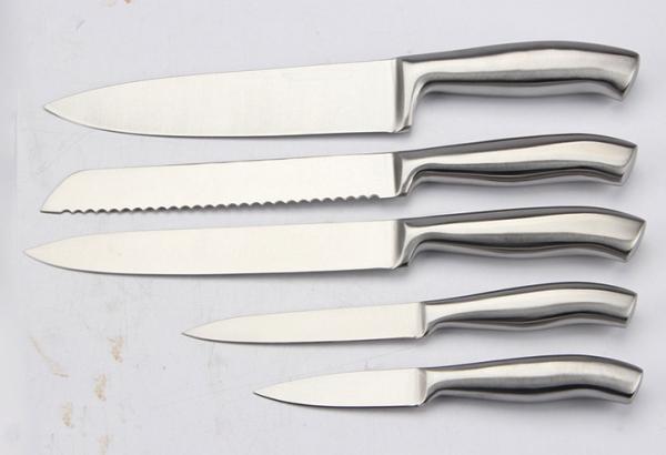Professional Kitchen Stainless Steel Chef Knife Set S/S18/0 heavy hollow handle